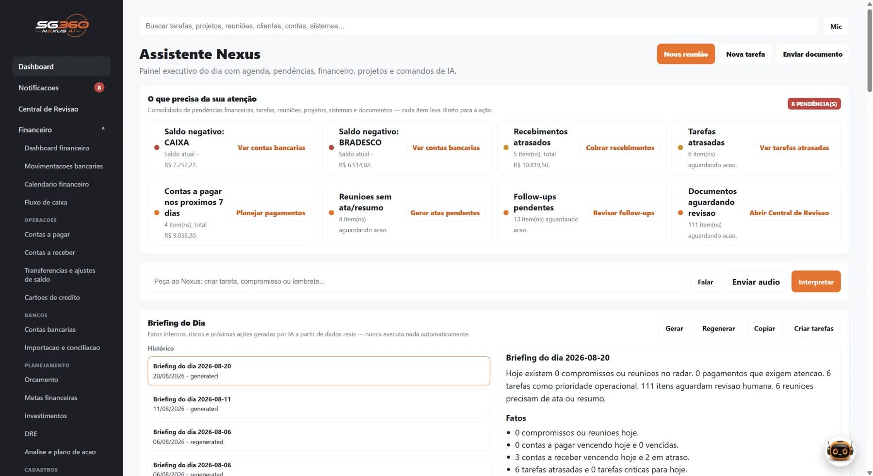 Dashboard Nexus AI