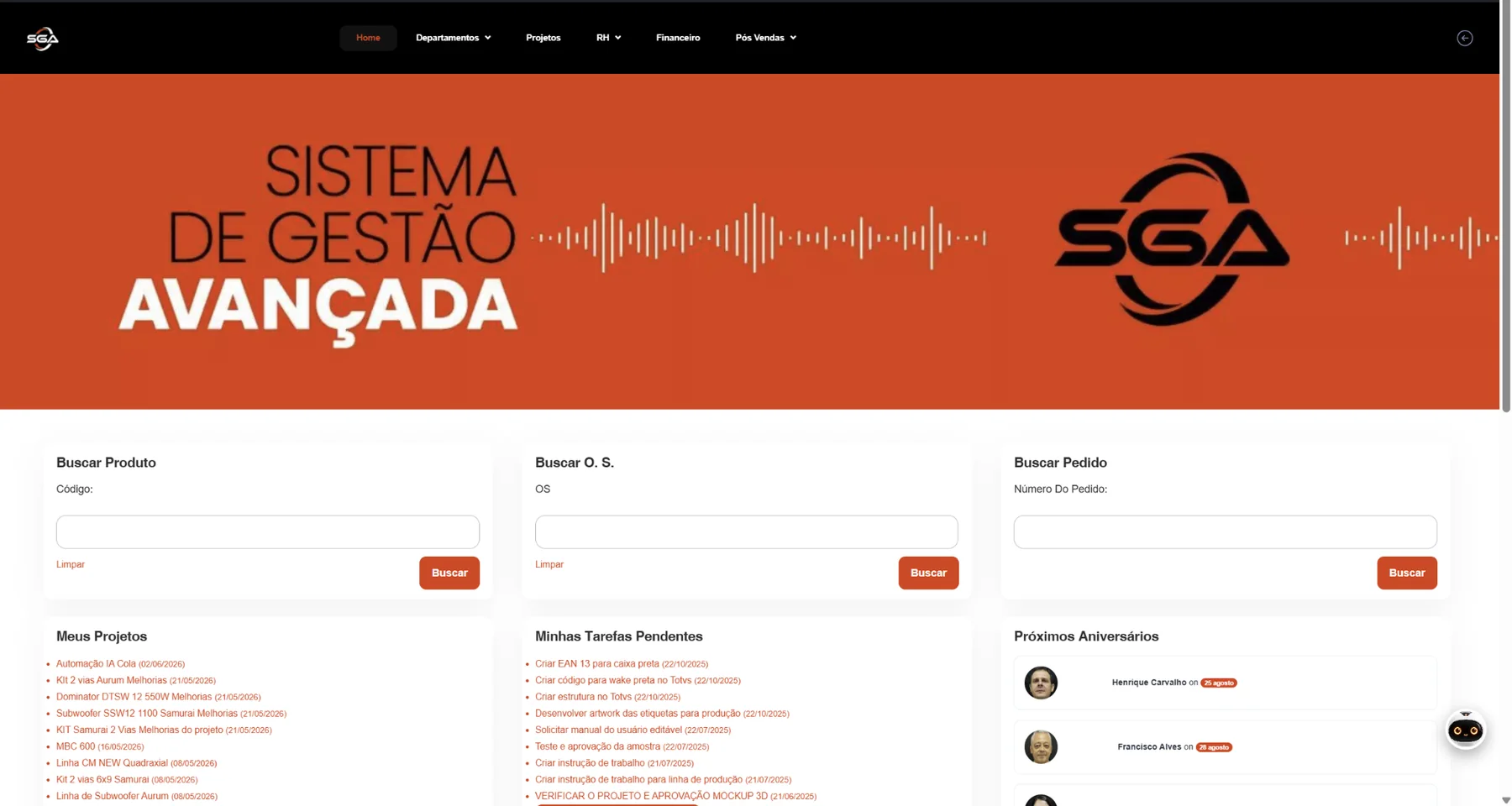 Sistema de gestão SGA